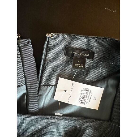 Ann Taylor Sleeveless Peplum Blouse Top Size 12 Green Back Zip Belted Office - Picture 9 of 13